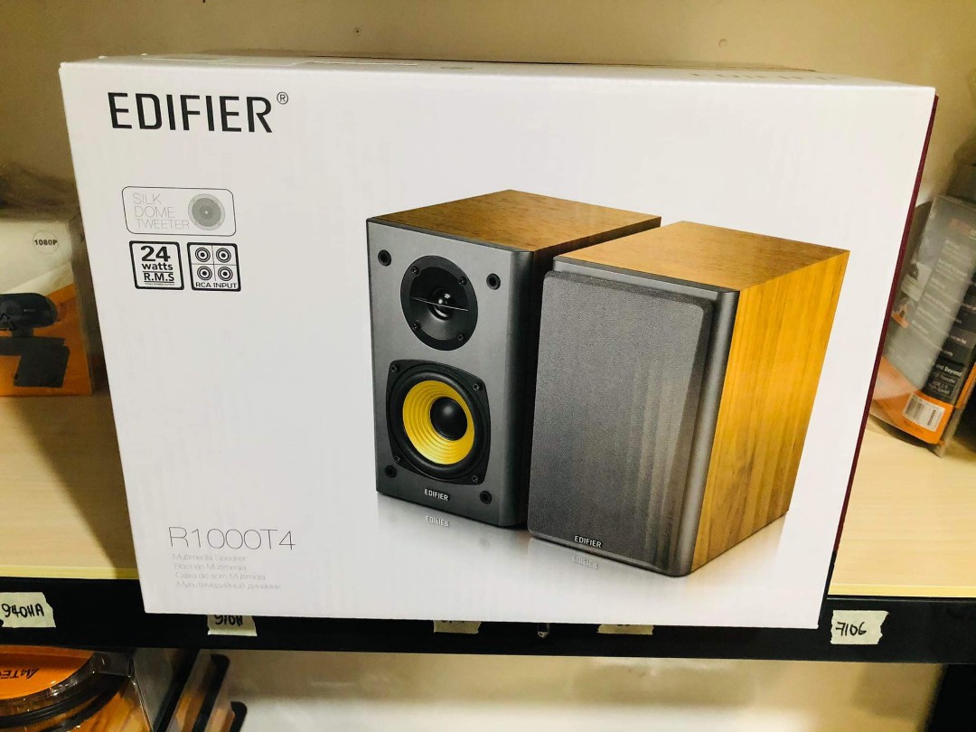 Edifier R1000T4 Multimedia Bookshelf Speaker Brown, Audio, Soundbars ...