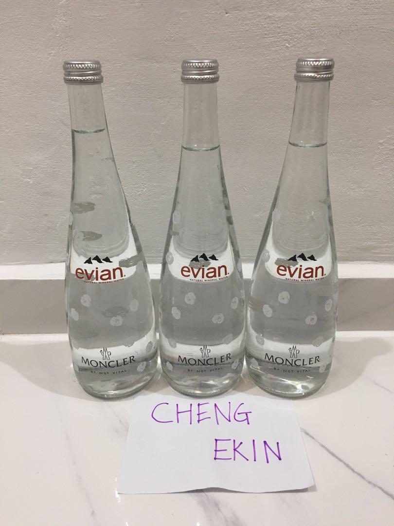 Evian X Moncler limited edition glass bottle, Luxury, Accessories on