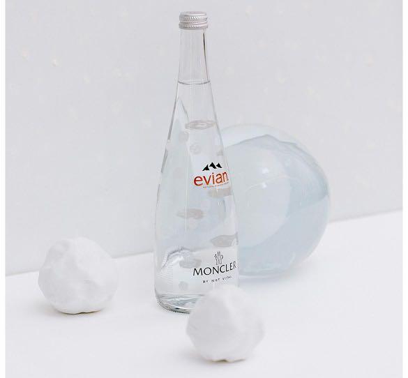 Evian X Moncler limited edition glass bottle, Luxury, Accessories on