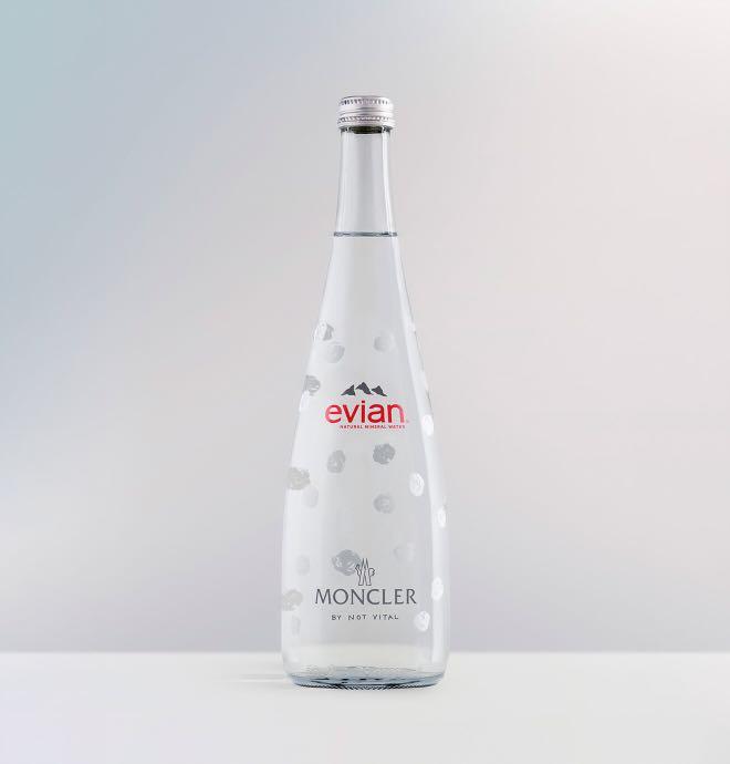 Evian X Moncler limited edition glass bottle, Luxury, Accessories on