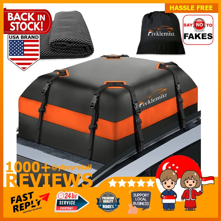 Fivklemnz Car Roof Bag Cargo Carrier, Waterproof Rooftop Cargo Carrier