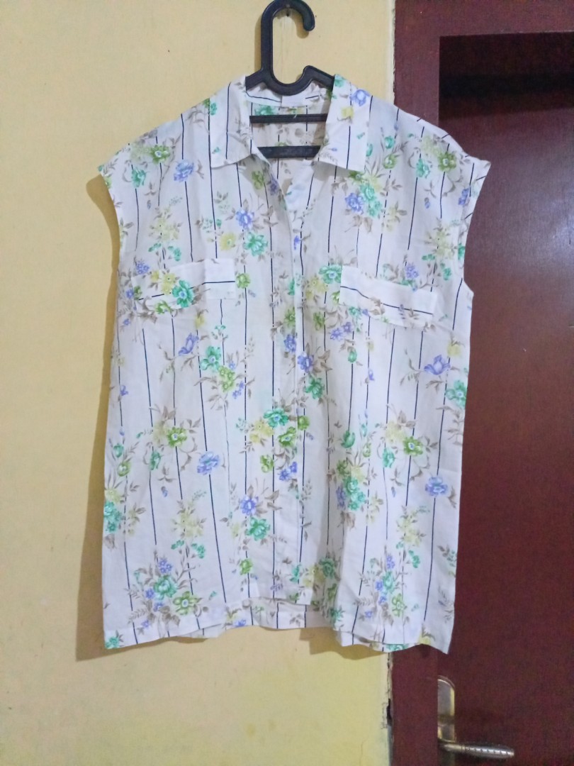 GIO SPORT stripe floral print cotton 