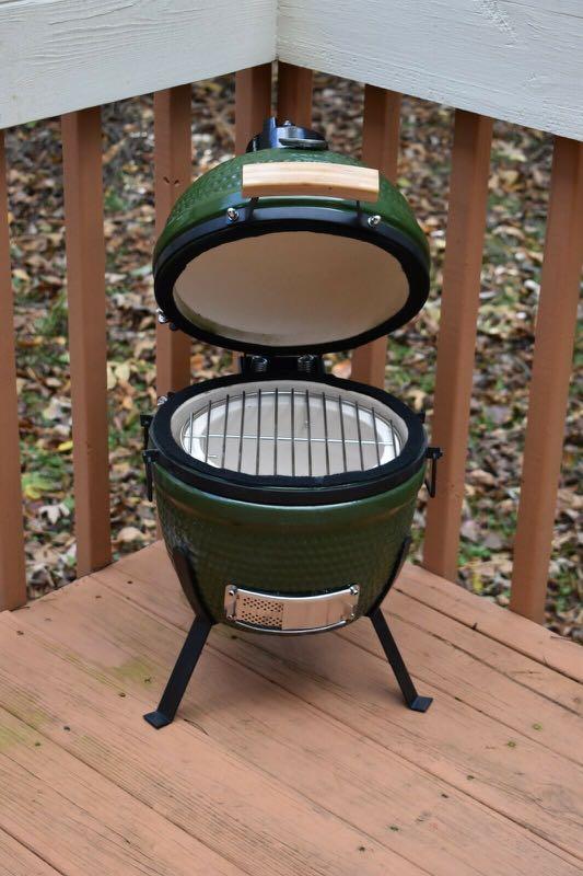 Green egg New Stylish Kamado style ceramic bbq grill . 13 inches . Portable . Easy to use . Easy to maintain x
