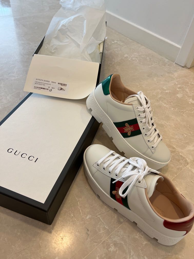 Gucci leather platform 2025 sneakers