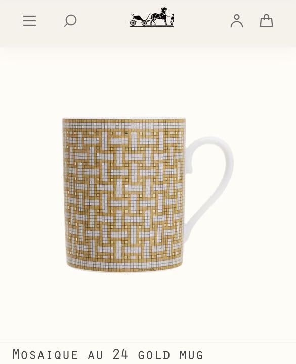 Hermes gold mug Clearance