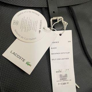 Lacoste Genuine Cow Leather BackPack with Flap