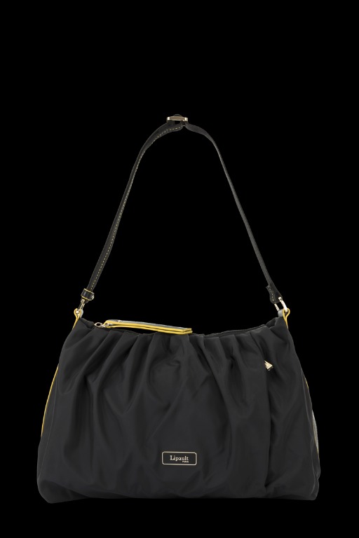 Lipault Pleated Hobo Bag Black Sunflower