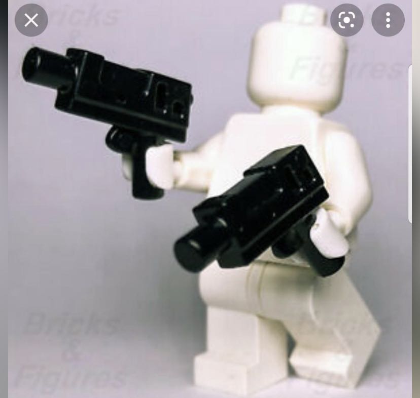 Black Lego PISTOL Double Barrel SILENCER Minifigure Weapon