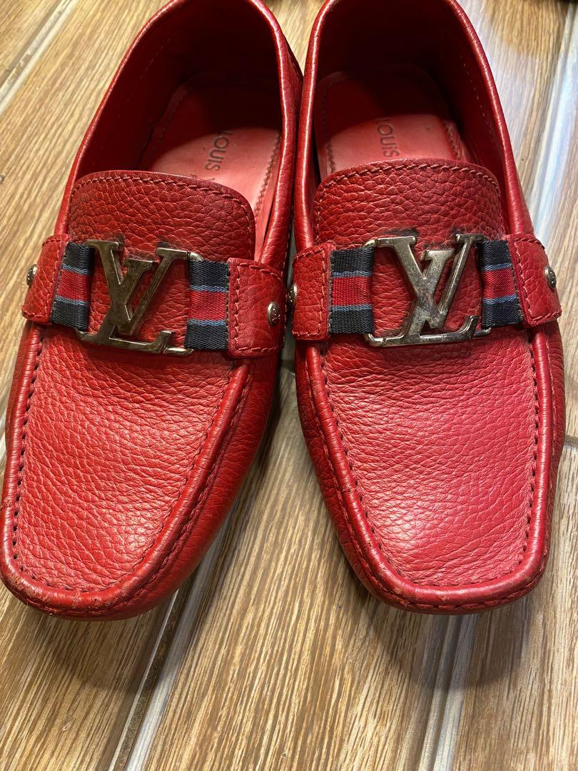 Louis Vuitton Burgundy Leather Monte Carlo Slip On Loafers Size 43.5 Louis  Vuitton