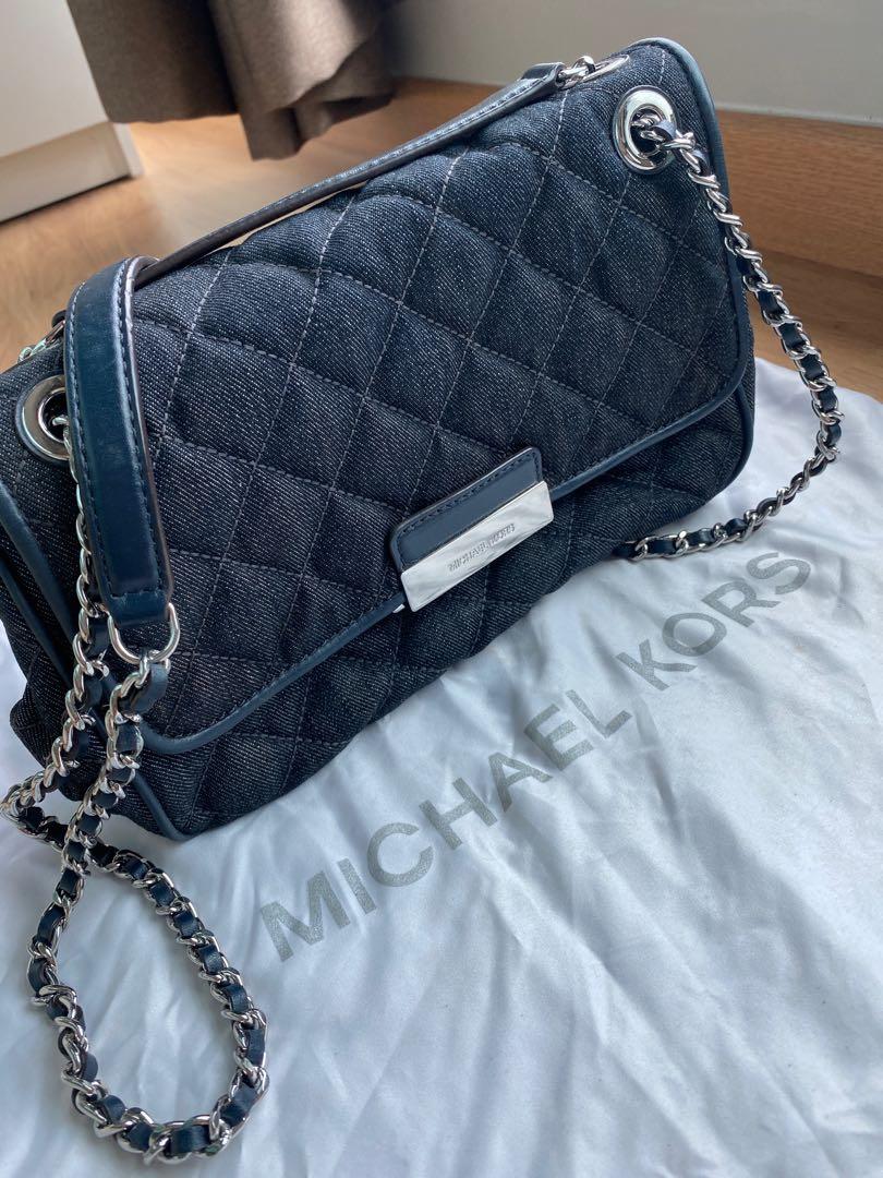 Michael Kors Denim Handbag, Women's Fashion, Bags & Wallets, Clutches on  Carousell