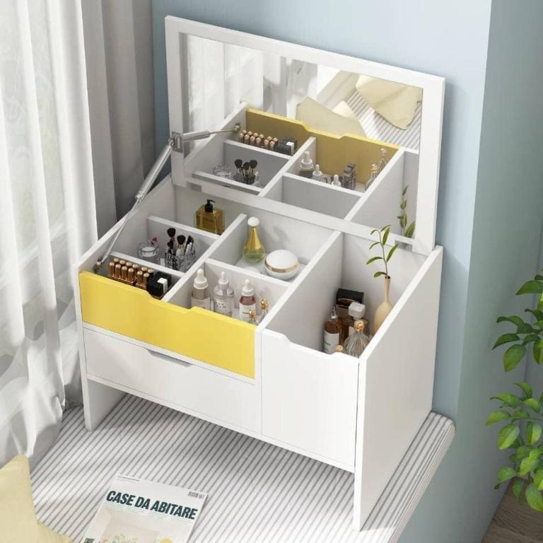 Mini Dressing Table with Drawer Makeup Organizer (Category: Tables & Sets) located in Manila. Submitted by affordshopz (Listing ID 1142441714, Image 3). Description: Color: While and Light brown with yellow, white with Yellow, Light brown and Yellow Size: 60x30CM Brand New and Quality Dressing Table Vanity Mirror SALE 𝕄𝕠𝕣𝕖 𝕒𝕗𝕗𝕠𝕣𝕕𝕒𝕓𝕝𝕖 𝕒𝕟𝕕 𝕢𝕦𝕒𝕝𝕚𝕥𝕪 𝕚𝕥𝕖𝕞𝕤? 𝑽𝒊𝒔𝒊𝒕 𝒂𝒇𝒇𝒐𝒓𝒅𝒔𝒉𝒐𝒑𝒛 𝐍𝐎𝐖 𝑊𝒆 𝒐𝒇𝒇𝒆𝒓 𝑪𝑶𝑫 𝒂