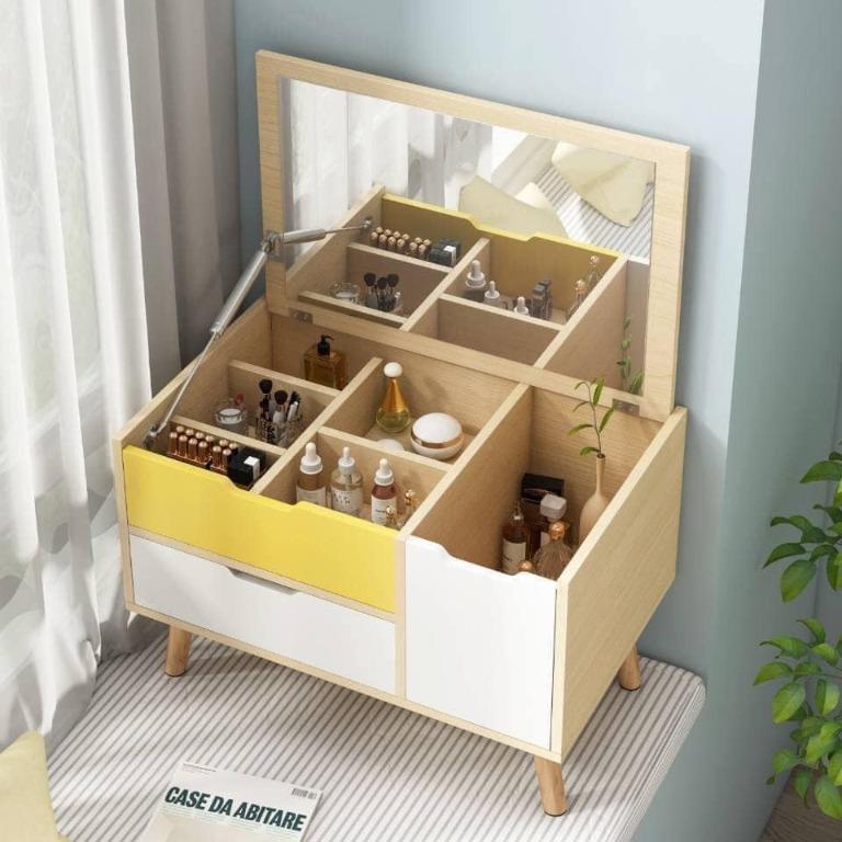 Mini Dressing Table with Drawer Makeup Organizer (Category: Tables & Sets) located in Manila. Submitted by affordshopz (Listing ID 1142441714, Image 2). Description: Color: While and Light brown with yellow, white with Yellow, Light brown and Yellow Size: 60x30CM Brand New and Quality Dressing Table Vanity Mirror SALE 𝕄𝕠𝕣𝕖 𝕒𝕗𝕗𝕠𝕣𝕕𝕒𝕓𝕝𝕖 𝕒𝕟𝕕 𝕢𝕦𝕒𝕝𝕚𝕥𝕪 𝕚𝕥𝕖𝕞𝕤? 𝑽𝒊𝒔𝒊𝒕 𝒂𝒇𝒇𝒐𝒓𝒅𝒔𝒉𝒐𝒑𝒛 𝐍𝐎𝐖 𝑊𝒆 𝒐𝒇𝒇𝒆𝒓 𝑪𝑶𝑫 𝒂