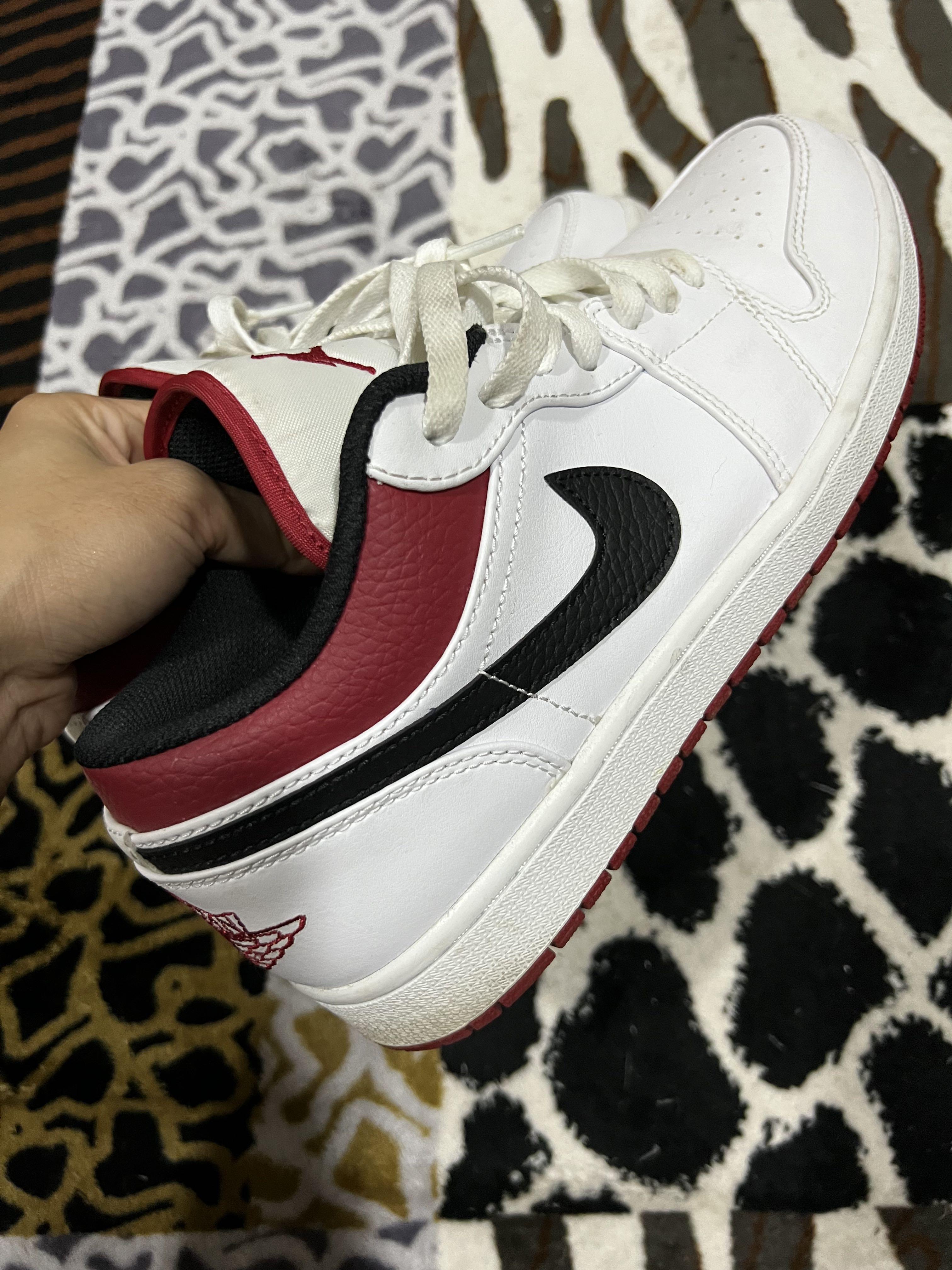 Nike Air Jordan 1 Low White University Red Men S Fashion Footwear Sneakers On Carousell