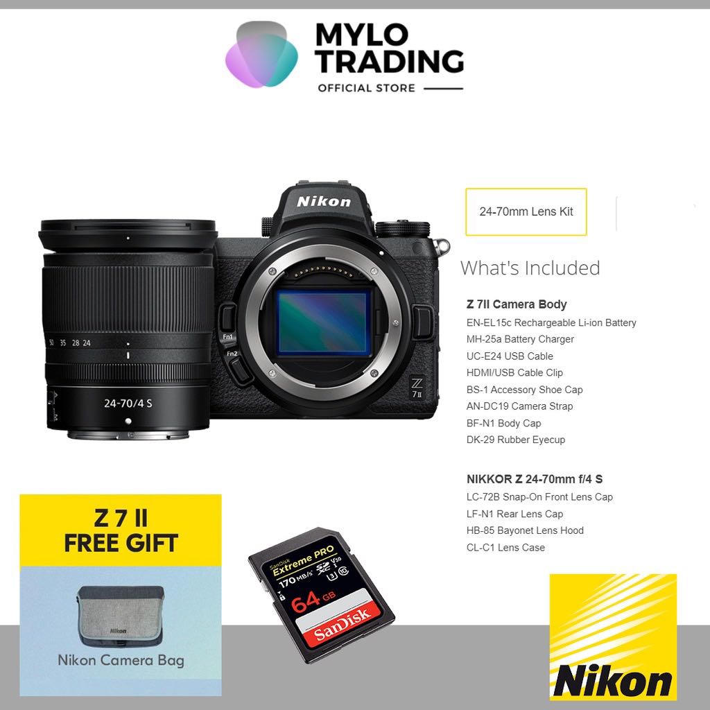 Nikon Z7II / Z7 ii Mirrorless Camera with ( 2470mm f/4 Lens
