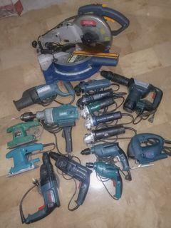 💯💯💯💯ORIGINAL GENUINE 2ND HAND USED ASSORTED POWER TOOLS MITER SAW ANGLE GRINDER ROTARY HAMMER SANDER CHIPPING GUN JIGSAW RECIPROCATING SAW IN VERY GOOD WORKING CONDITION READY TO USE🔥🔥🔥🔥
