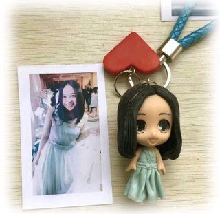 Personalized Gift - Mini Figurine Keychain with Cartoon Cute Face