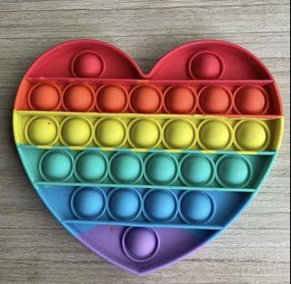 Rainbow Heart Pop It Fidget Toy.