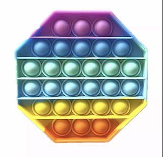 Rainbow Hexagon Pop It Fidget Toy.