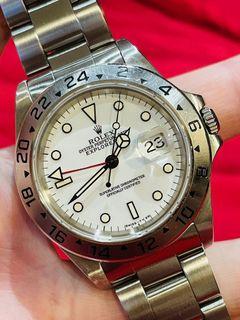 Selling a preowned rolex explorer ll 16570 with evenly patina creamy index markers n hands