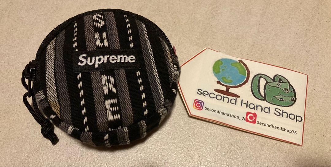 Supreme woven stripe coin pouch, 男裝, 手錶及配件, 銀包、卡片套- Carousell
