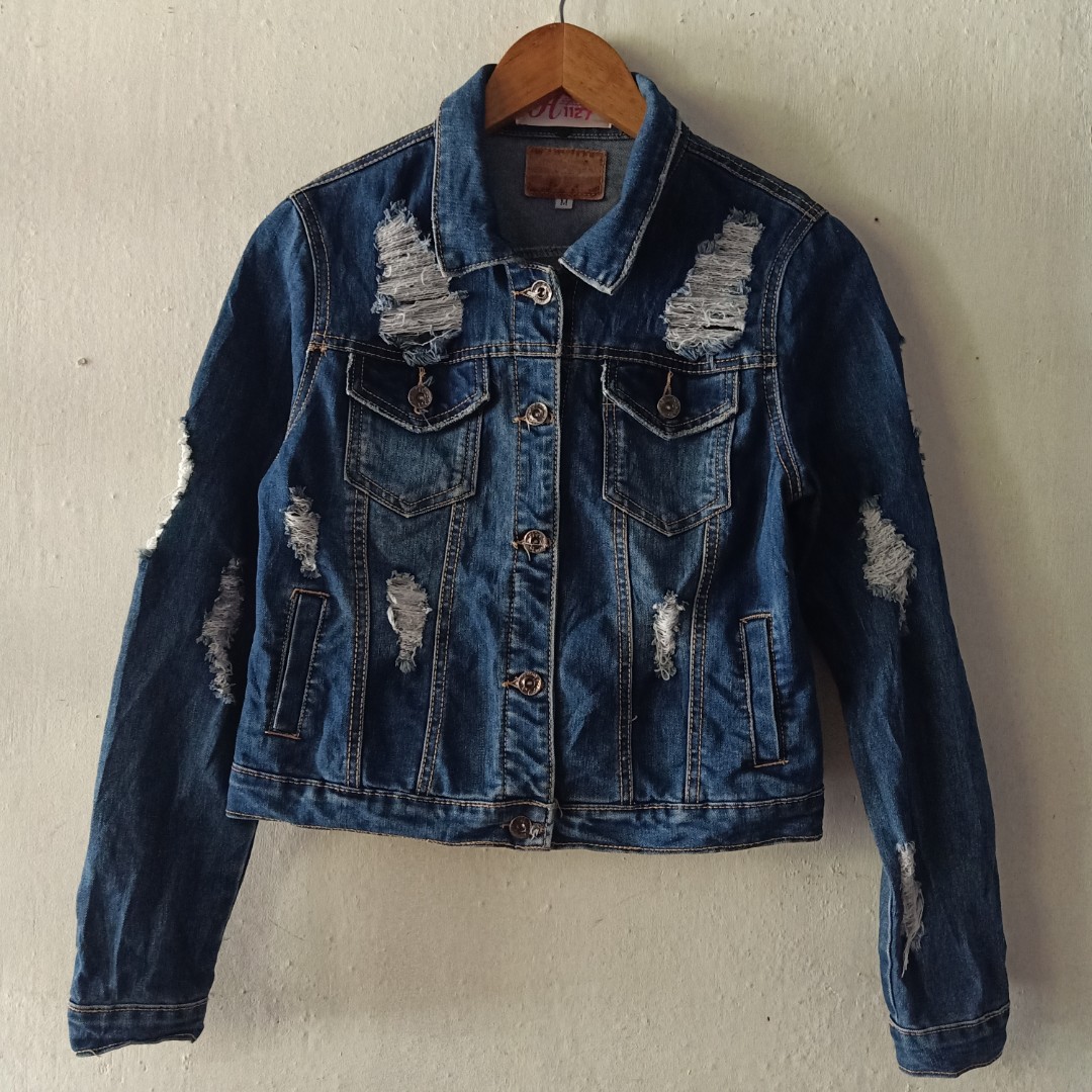 TATTERED DENIM JACKET, Women's Fashion, Coats, Jackets and Outerwear on ...