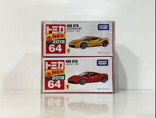 ［Tomica膠盒］(直放)一般紅白細盒雙車盒（不連圖中合金車仔）