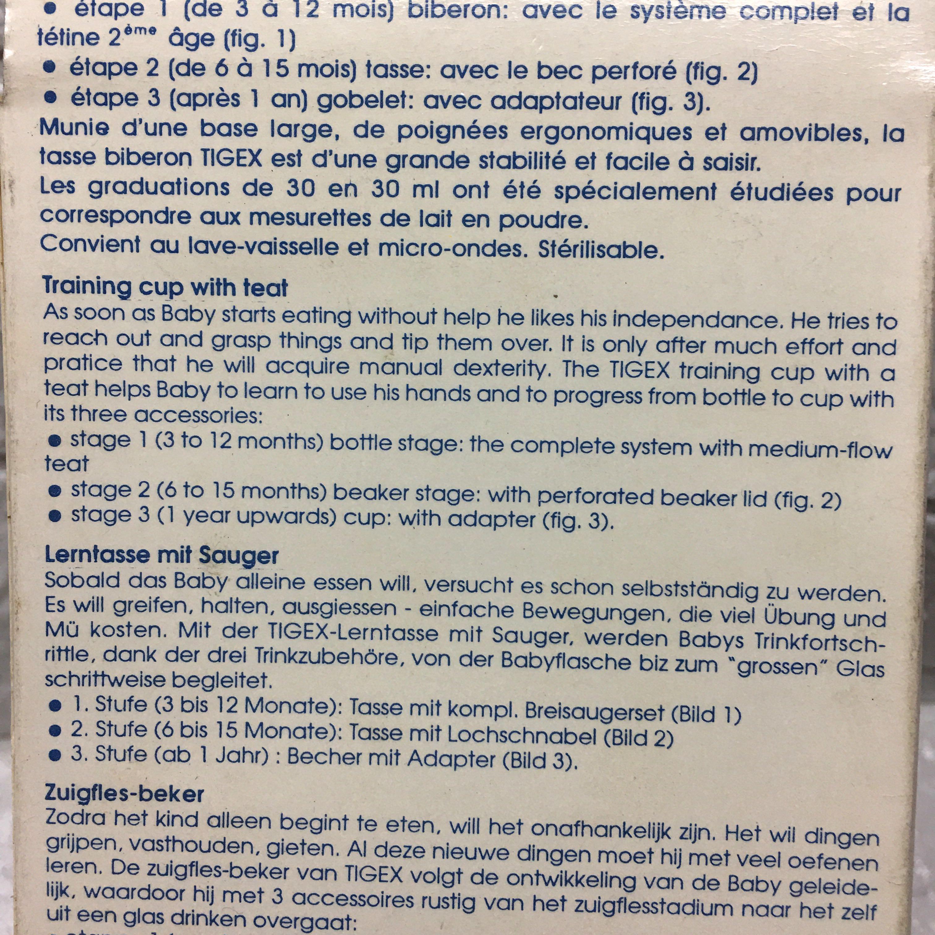 Training Cup 3 Stage (Category: Breastfeeding & Bottle Feeding) located in Manila. Submitted by thekidshop (Listing ID 1142433880, Image 3). Description: France Stored.