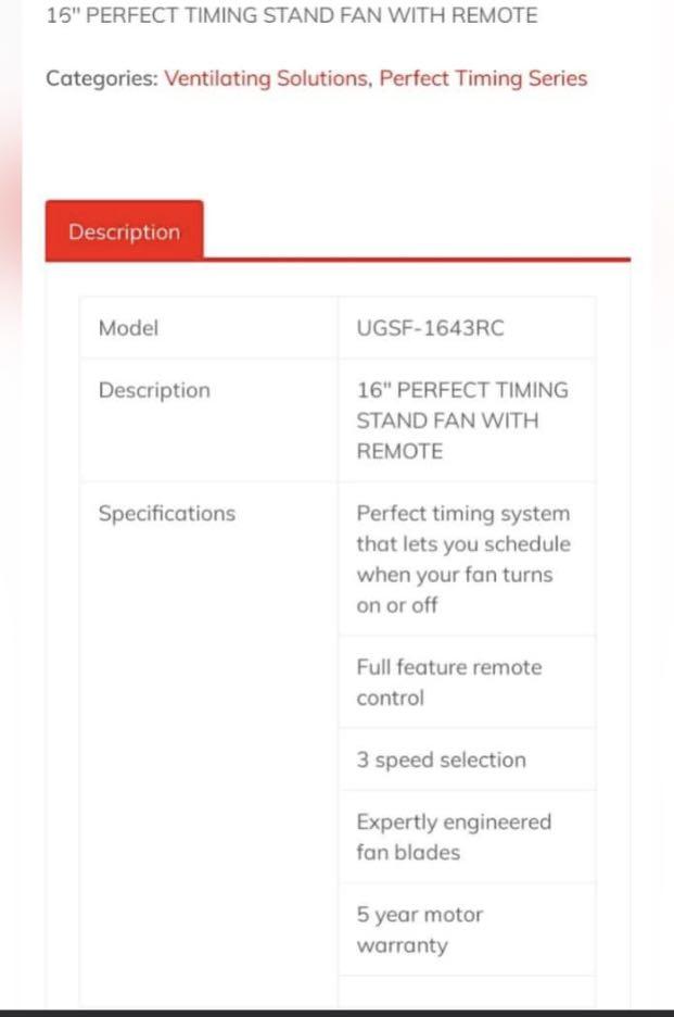 Union electric fan with remote control, Furniture & Home Living