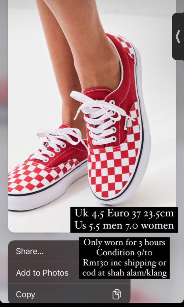 red checkered era vans