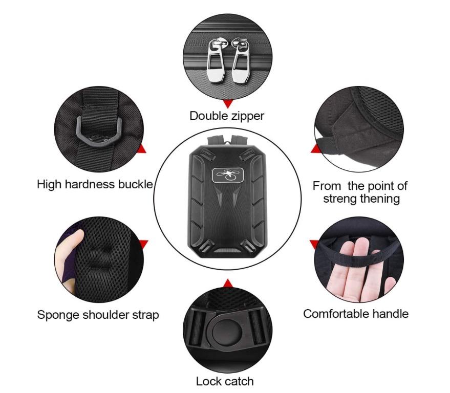 Waterproof Turtle Shell Backpack Universal Drone and Accessories Case (Category: Drones) located in Marikina City. Submitted by skowshop (Listing ID 1142487654, Image 3). Description: Brand Crazepony Item Dimensions LxWxH 14.57 x 10.63 x 20.08 inches About this item: Hard shell Backpack For Phantom 3 Standard,Advanced,Professional,4K,Phantom 4, 4 pro ,Phantom 4 advanced,Phantom 4 Pro v2.0 (water resistant) Big Capacity: For DJI Phantom Drone body