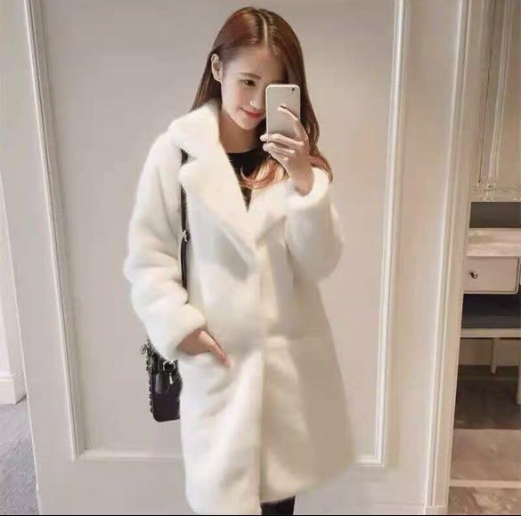 White coat hotsell with fur