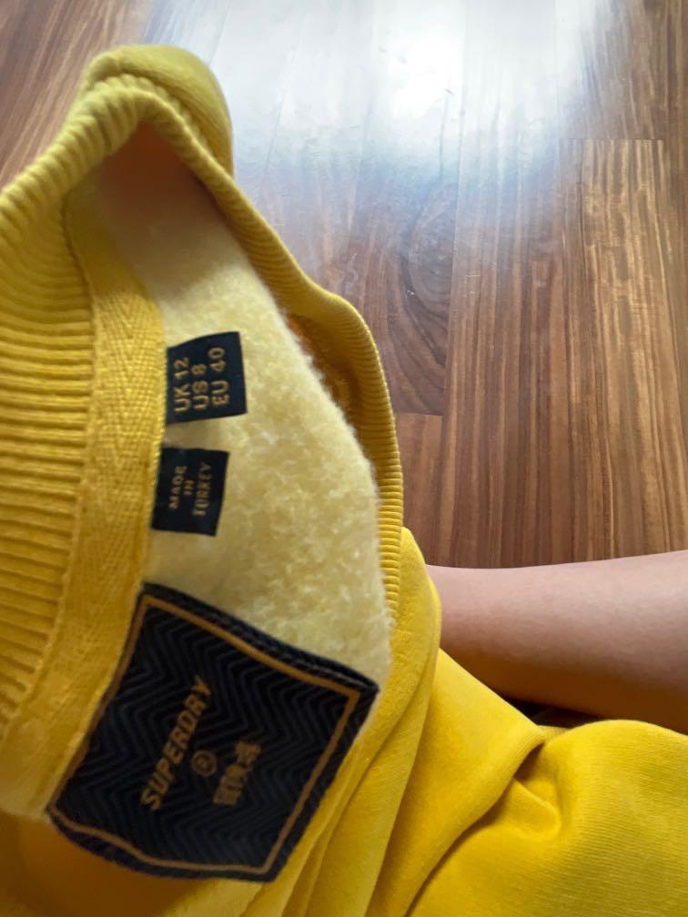 Yellow Superdry Sweatshirt Women s Fashion Coats Jackets and