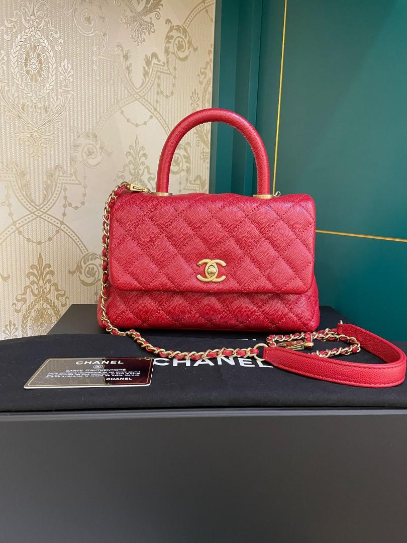 24 Lnib Chanel Coco Handle Mini Small Red Caviar Ghw Luxury Bags Wallets On Carousell