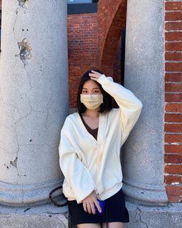 杏色排扣外套🧥