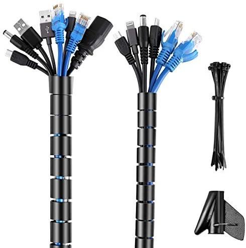New 2 Meter Cable Tidy Kit PC TV Wire Organizing Wrap Spiral Tube Tool Office Ho 