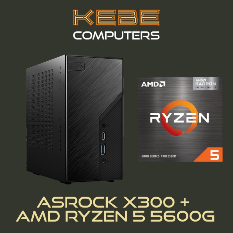 ASRock DeskMini X300 with AMD Ryzen 5 5600G Mini Desktop