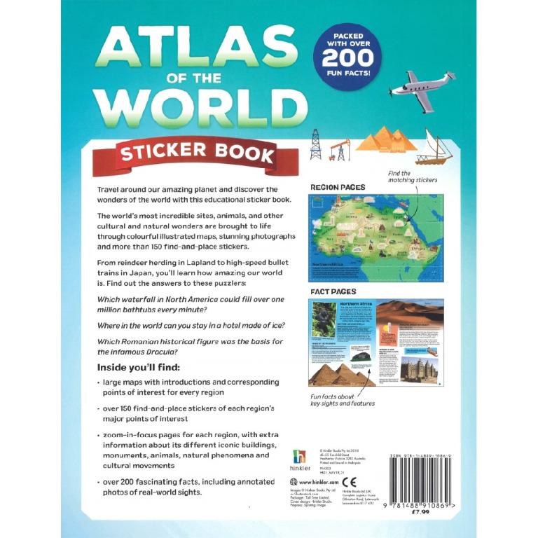 Atlas of The World Sticker Book, Hobbies & Toys, Books & Magazines ...