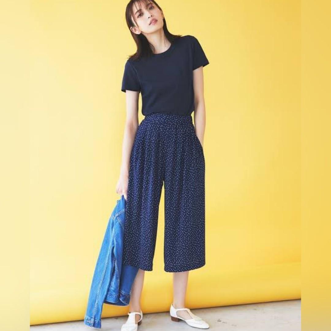 Crepe jersey flare wide cropped pants store