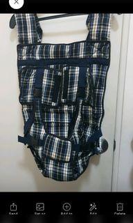Baby carrier / checkered / navy blue