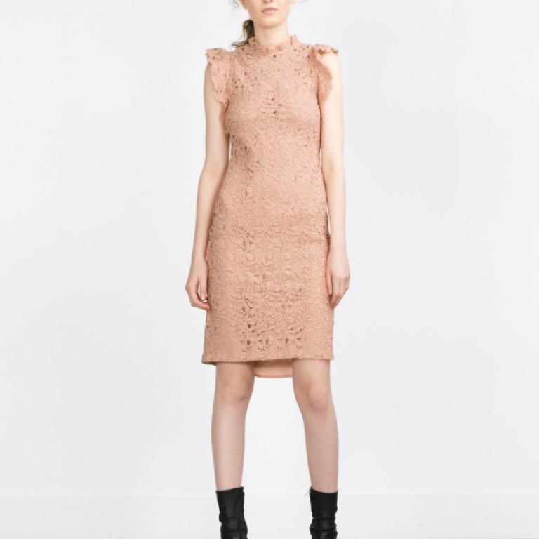 Zara nude shop lace dress