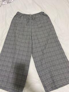 Celana Kulot motif kotak-kotak/tartan