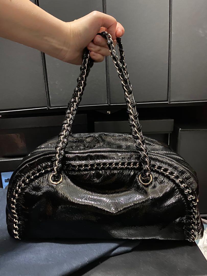 Chanel braided black tote Boston bag in good condition !, Luxury