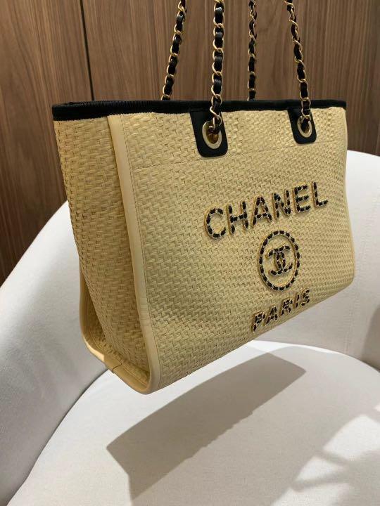 Chanel Deauville Tote Large, Multicolor Striped Raffia with Gold Hardware,  Preowned No Dustbag WA001 - Julia Rose Boston
