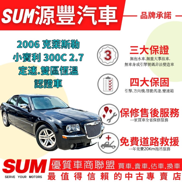 Chrysler 300c 小賓利 300c 2 7 超稀有 大器有派頭 可全貸 免頭款 免保人 免聯徵 二手 中古 強力過件 線上申貸 汽車 汽車出售在旋轉拍賣