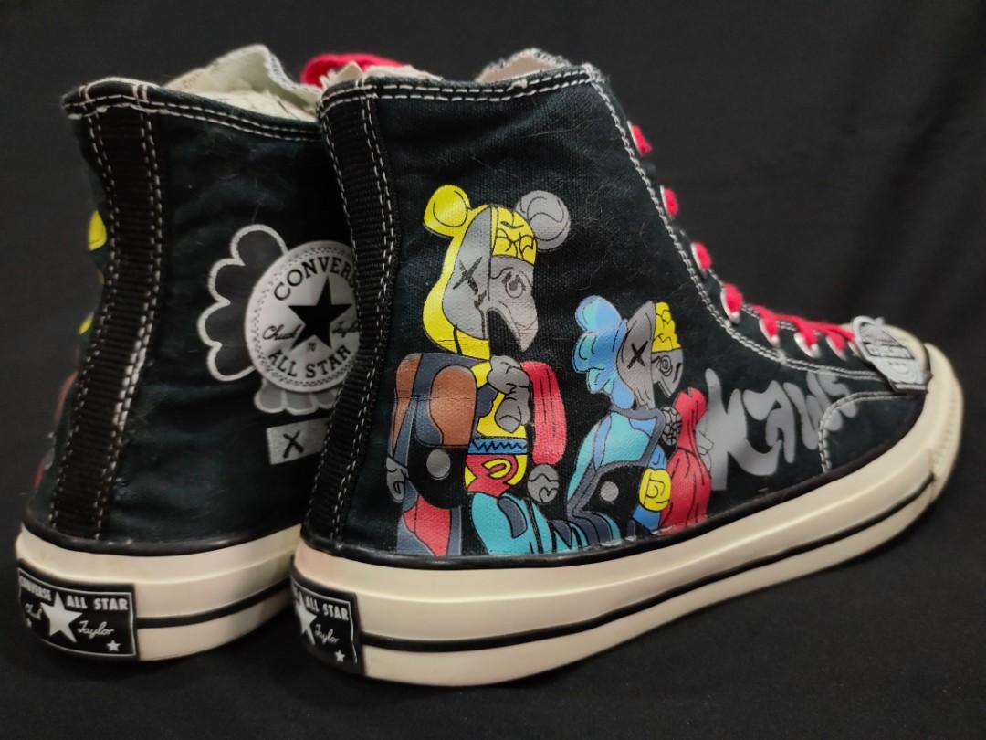 converse x kaws black