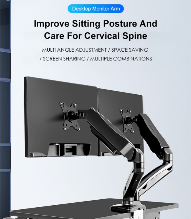 Dual Gas Monitor Mount, Arm Dual Monitor Gas Arm Desk Mounts, Stand