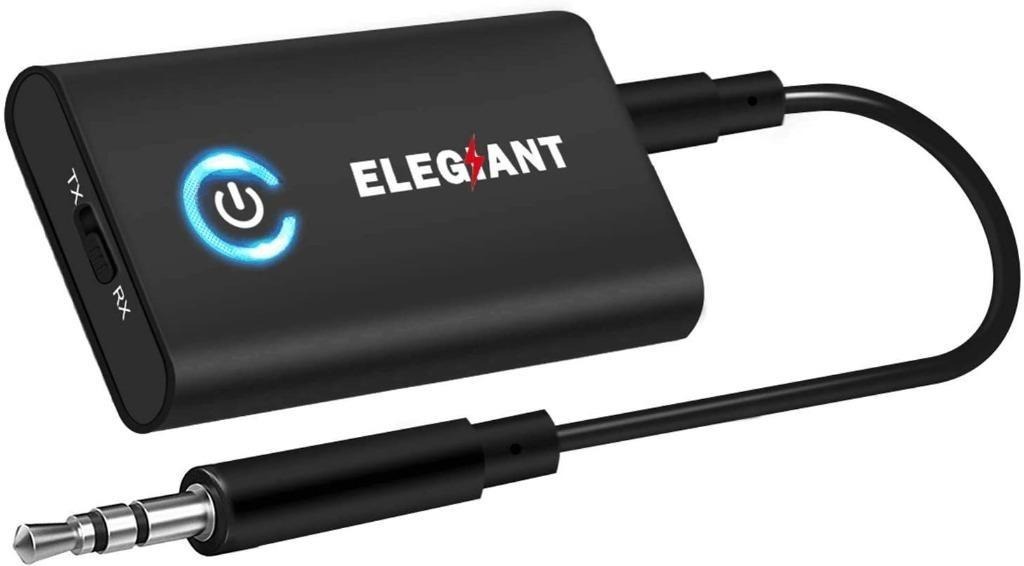 "ELEGIANT Bluetooth 5.0 Transmitter Receiver, 2 in 1 Bluetooth Adapter Mini Portable 3.5mm Jack