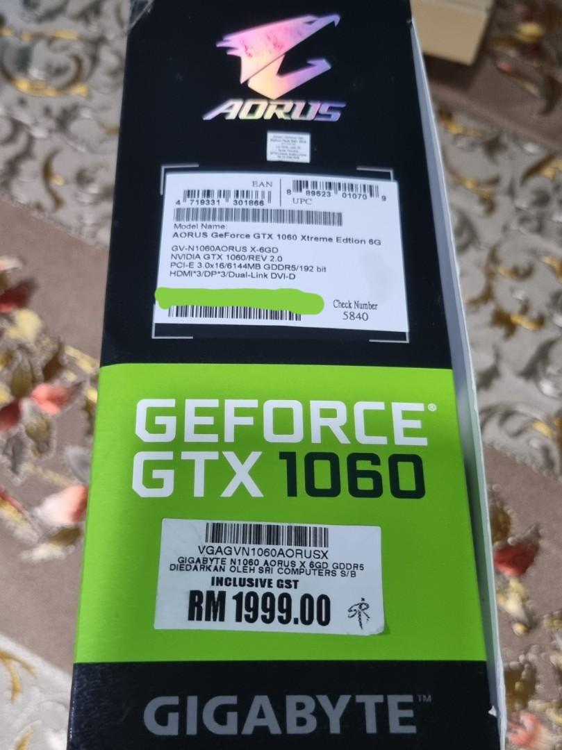Gigabyte aorus gtx hotsell 1060 6gb xtreme edition