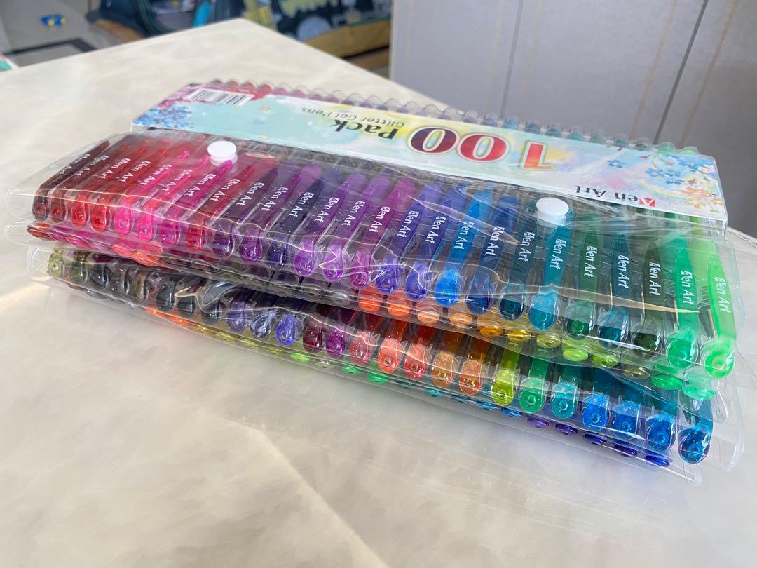 Glitter Gel Pens, 100 Color Glitter Pen Set for Making Cards, 30% More Ink