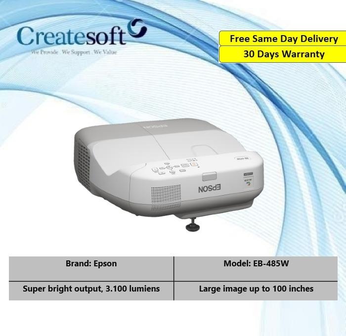 Good condition Ultra short throw Epson projector EB485W, TV & Home